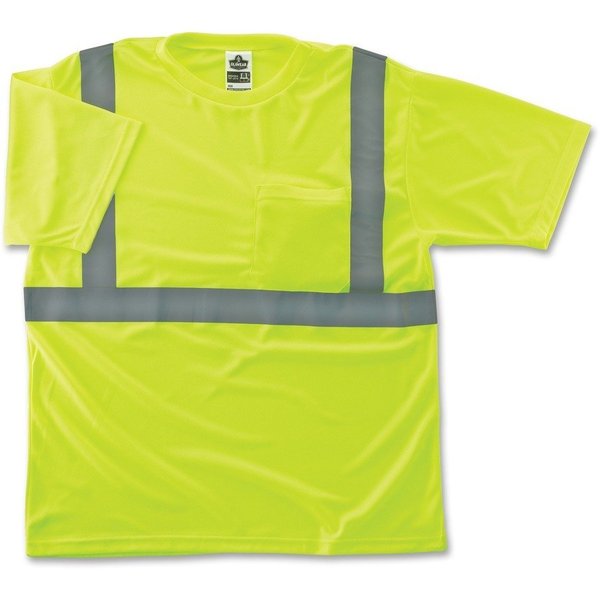 Glowear T-Shirt, Type R, Class 2, UPF Protection, Reflective, Small, Lime EGO21502